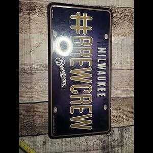 MLB Milwaukee Brewers Hashtag #BREWCREW License Plate